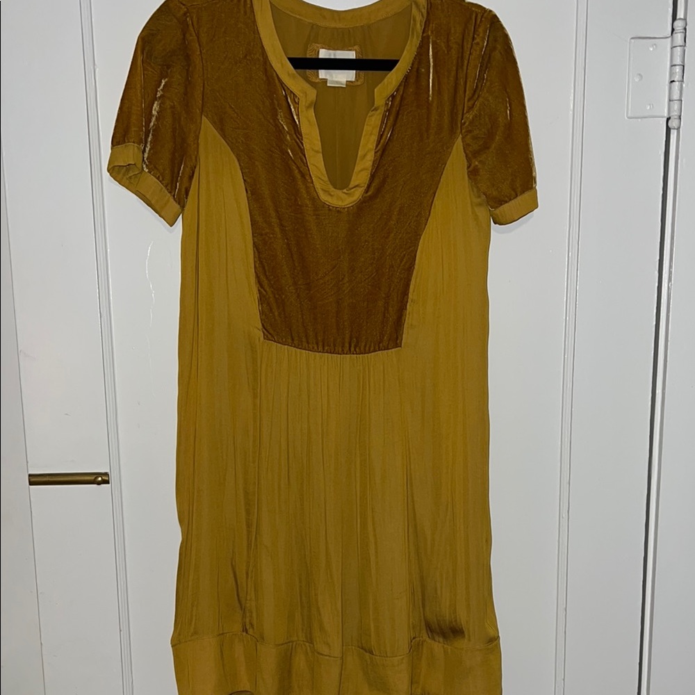 Anthropologie Yellow Short Sleeve Dress